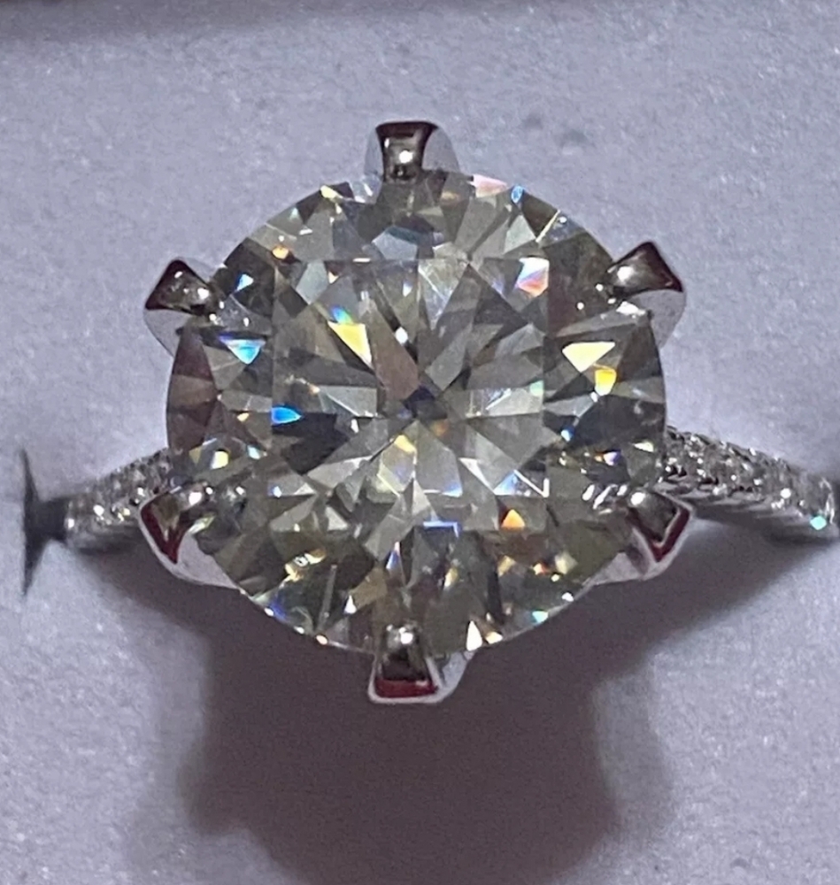 New🌹5 Carat💍 MOISSANITE white NATURAL 925 Sterling Silver Size6 -GRA included - Picture 7 of 7